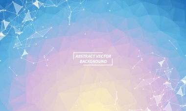 Noktaları ve Çizgileri Birleştiren Soyut Renkli Çokgen Uzay Arkaplanı. Geometrik Çokgen arka plan molekülü ve iletişim. Bilim, kimya, biyoloji, tıp, teknoloji kavramı.