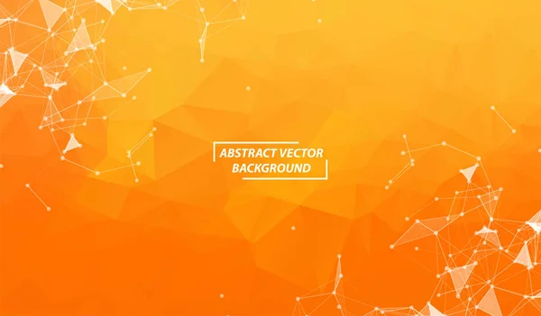 Оранжевый Геометрический Многоугольный Фон Молекул Коммуникаций Связанные Линии Точками Минимализм — стоковый вектор