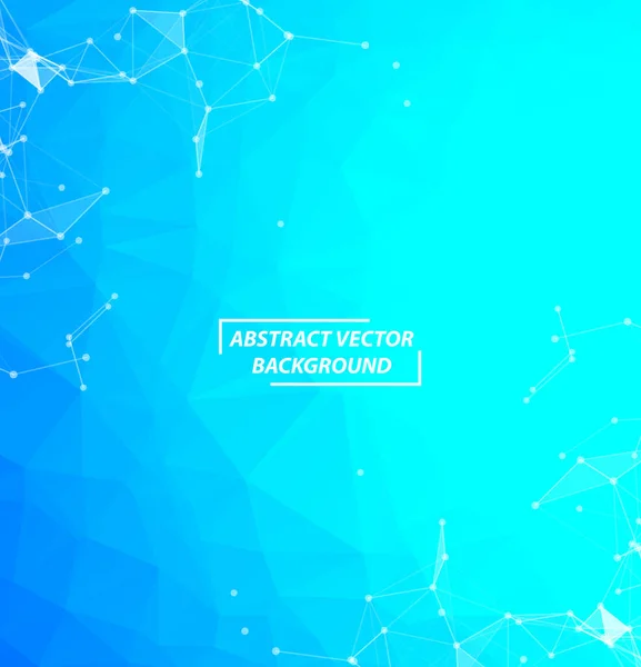 Синяя Многоугольная Фоновая Молекула Коммуникация Связанные Линии Точками Минимализм Хаотичный — стоковый вектор
