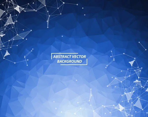 Blue Polygonal Background Molecule Communication Lignes Connectées Avec Des Points — Image vectorielle