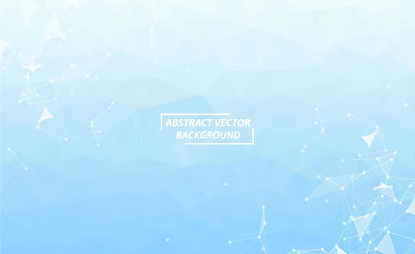 Résumé Blue Polygonal Space Background Connecting Dots Lines Géométrique Molécule — Image vectorielle