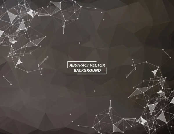 Абстрактный Темный Многоугольный Космический Фон Соединяющими Точками Вставками Геометрическая Многоугольная — стоковый вектор
