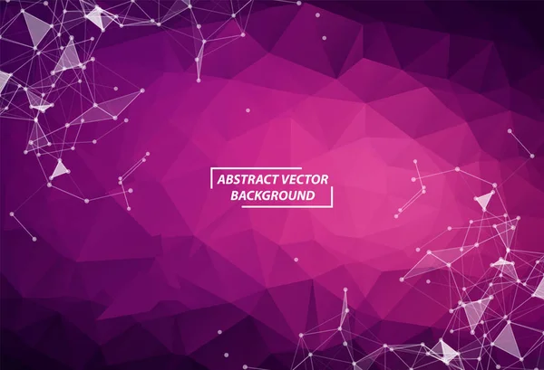 Геометрическая Фиолетовая Многоугольная Фоновая Молекула Связь Связанные Линии Точками Минимализм — стоковый вектор