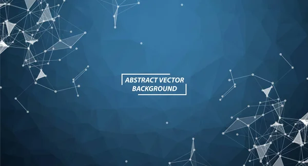 Абстрактний Темно Синій Багатокутний Космічний Фон Єднувальними Точками Лініями Структура — стоковий вектор