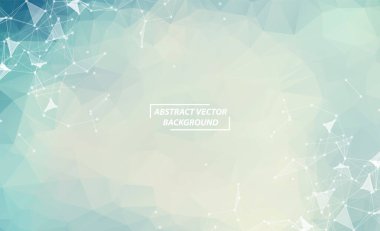 Mavi Geometrik Poligonal arka plan molekülü ve iletişim. Noktalarla birleştirilmiş çizgiler. Minimalizm geçmişi. Bilim, kimya, biyoloji, tıp, teknoloji kavramı.