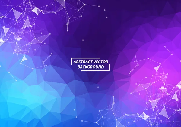 Fondo Espacio Poligonal Púrpura Abstracto Con Puntos Conexión Líneas Estructura — Vector de stock