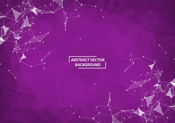 Абстрактний Фіолетовий Багатокутний Простір Єднувальними Точками Лініями Структура Єднання Векторна — стоковий вектор