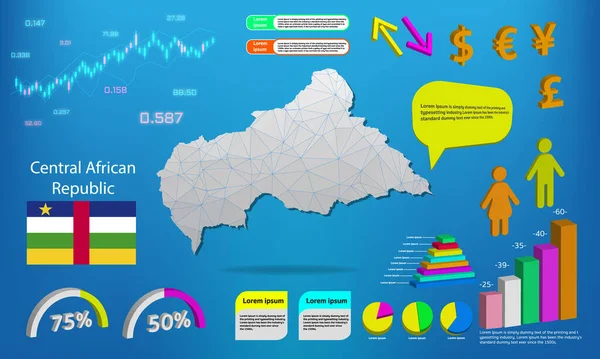 Orta Afrika Cumhuriyeti haritası bilgi grafikleri - grafikler, semboller, elementler ve simgeler koleksiyonu. Yüksek kaliteli ticari bilgi elemanlarıyla detaylı bir Orta Afrika Cumhuriyeti haritası.