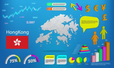 Hong Kong harita bilgi grafikleri - grafikler, semboller, elementler ve simgeler koleksiyonu. Yüksek kaliteli iş bilgi elemanlarına sahip ayrıntılı hong Kon haritası.