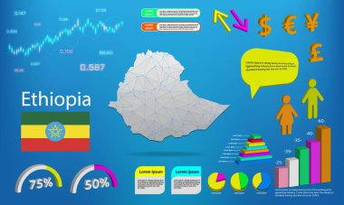 Etiyopya haritası bilgi grafikleri - grafikler, semboller, ögeler ve simgeler koleksiyonu. Yüksek kaliteli ticari bilgi elemanlarına sahip ayrıntılı Etiyopya haritası.