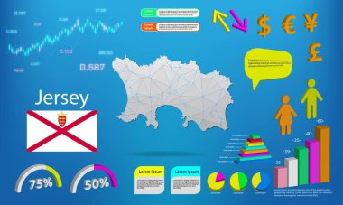 Jersey haritası bilgi grafikleri - grafikler, semboller, elementler ve simgeler koleksiyonu. Yüksek kaliteli ticari bilgi elemanlarıyla detaylı Jersey haritası.