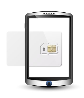 Boş beyaz sim kartı ile özgün tasarım vektör akıllı telefon