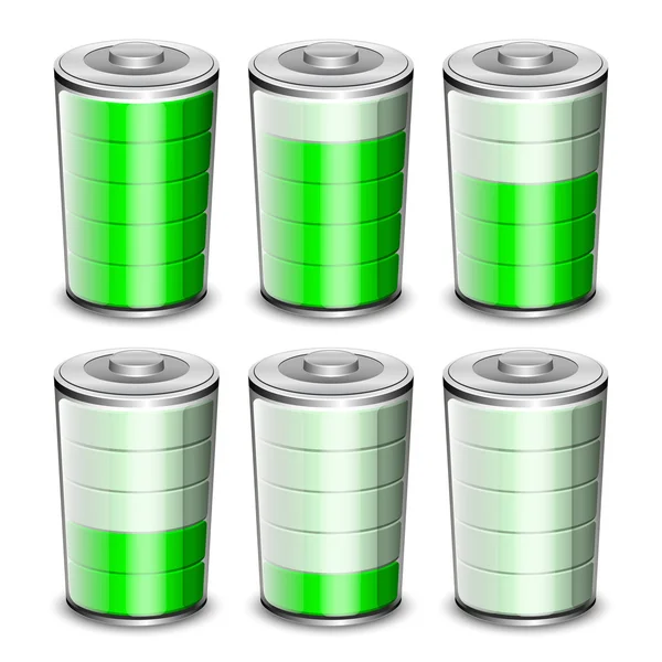 Battery levels icons set. Vector illustration — Stock Vector