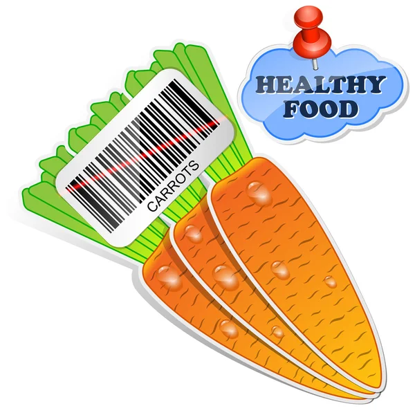 Healthy food icon from paper carrots stickers. Vector illustrati — Stock Vector