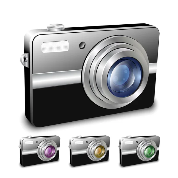 Digitális kompakt fényképezőgép. Vektoros illusztráció — Stock Vector