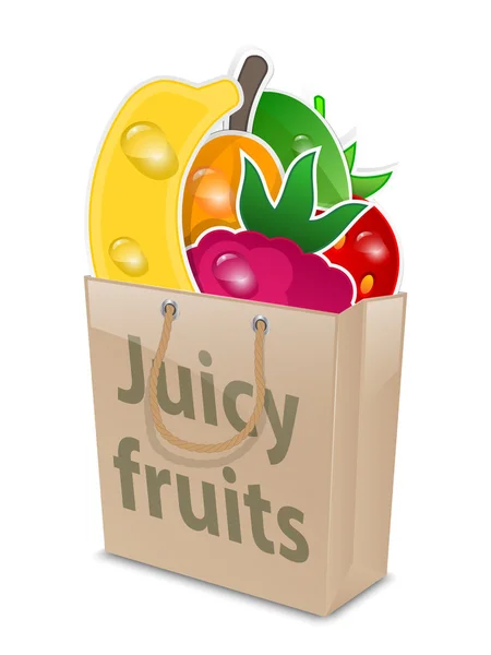 Juicy fruits web icon. Vector illustration — Stock Vector