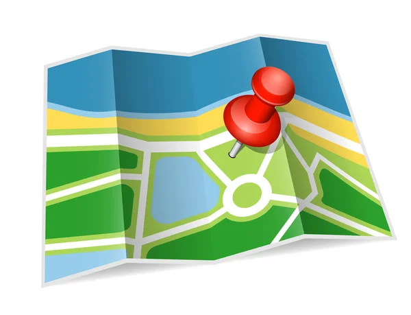 Paper map icon. Vector illustration — Stock Vector