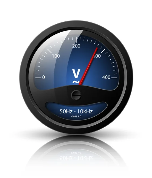 Voltmeter pictogram. vectorillustratie — Stockvector