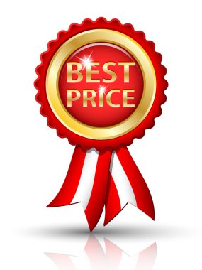 Altın en iyi fiyat etiketi şeritleri ile vektör