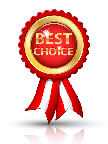 Golden BEST CHOICE etiqueta con cintas, vector — Vector de stock