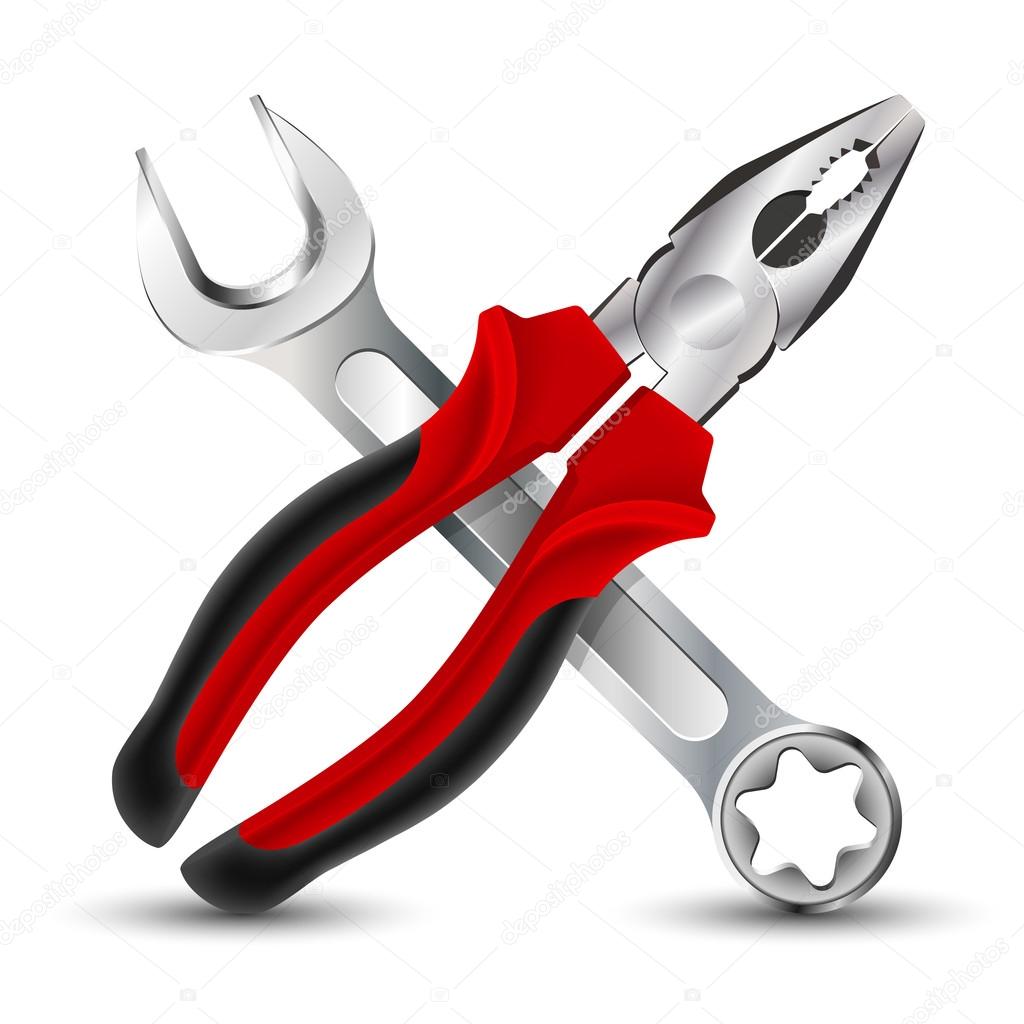 Pliers and Wrench Icon. Vector illustration