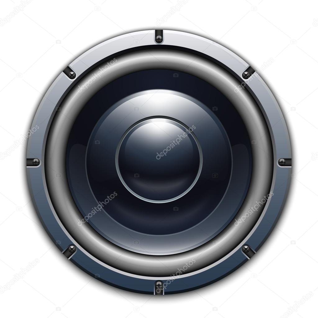 Audio speaker icon isolated on white background