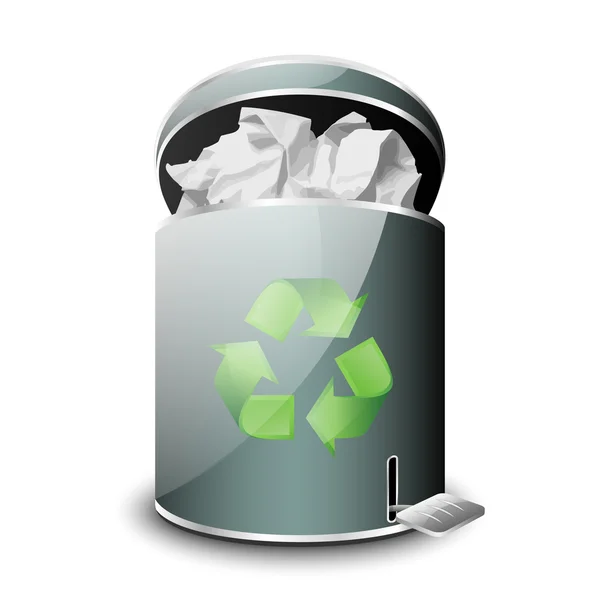 Full Trash Icon. Vector — Stock Vector