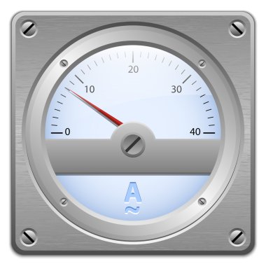 metal plaka, vektör çizim üzerindeki analog ampermetre