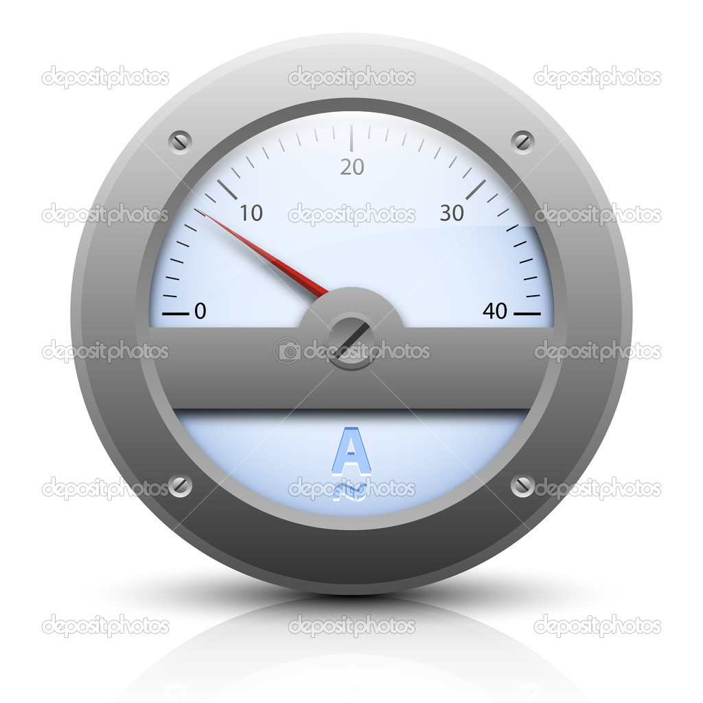 Analog amperemeter. Vector illustration