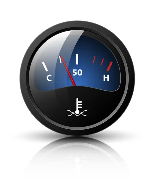 Vector motor temperatuur meten pictogram — Stockvector