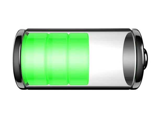 Ikona baterii z połowę opłaty — Zdjęcie stockowe