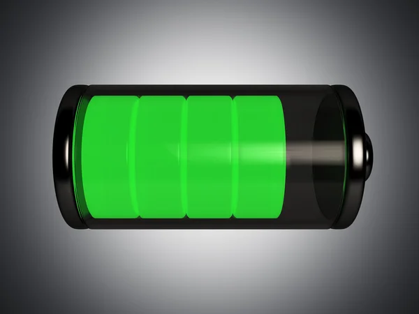 Glossy battery icon — Stock Photo, Image