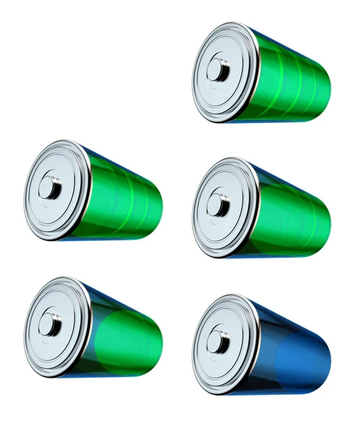 Set of batteries with different charging status — Stock Photo, Image