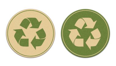 twee papier recycleren stickers