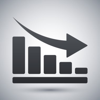 vektör azalan grafik simgesi