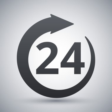vektör 24 saat simgesi