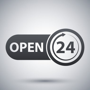 vektör 24 Saat Açık simgesi
