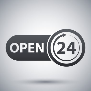 Vector open 24 hours icon clipart