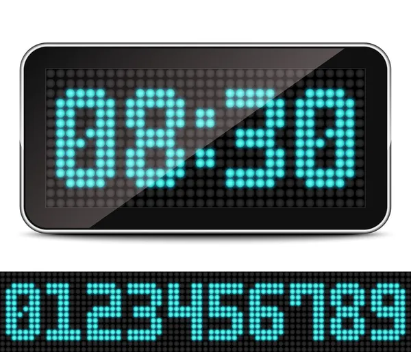 Digital LED Clock — Stock Vector