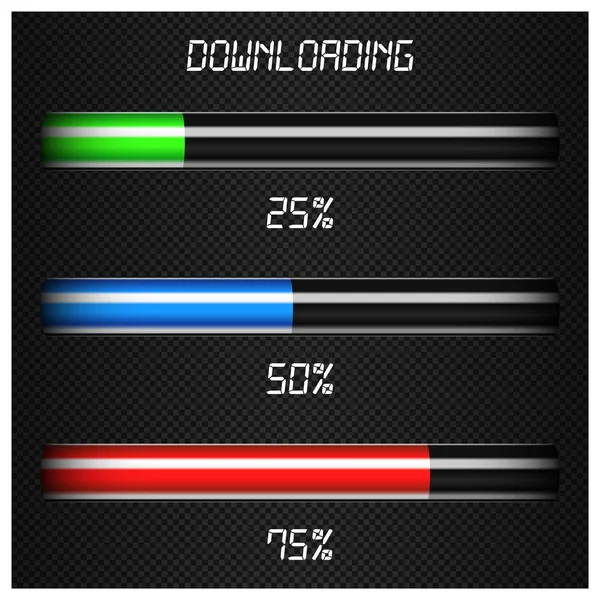 Downloading progress bars template — Stock Vector