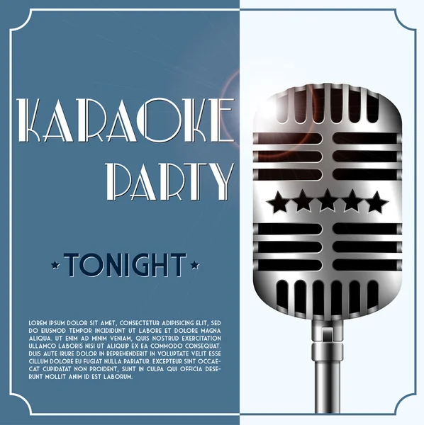 Karaoke Party Vintage Poster — Stockvektor