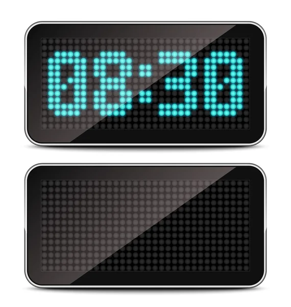 LED Clock on white background — Stock Vector