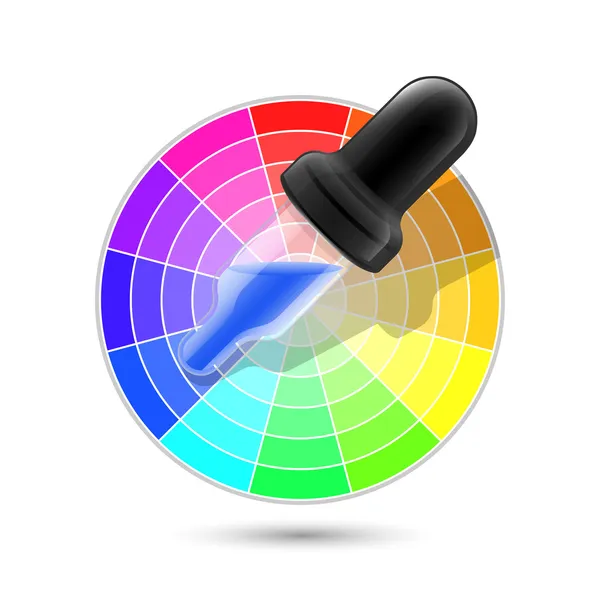 Wheel palette and dropper icon — Stock Vector