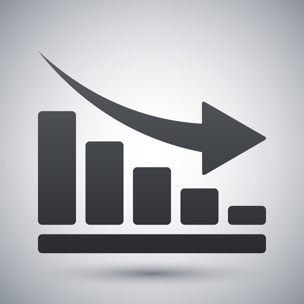 Vector declining graph icon