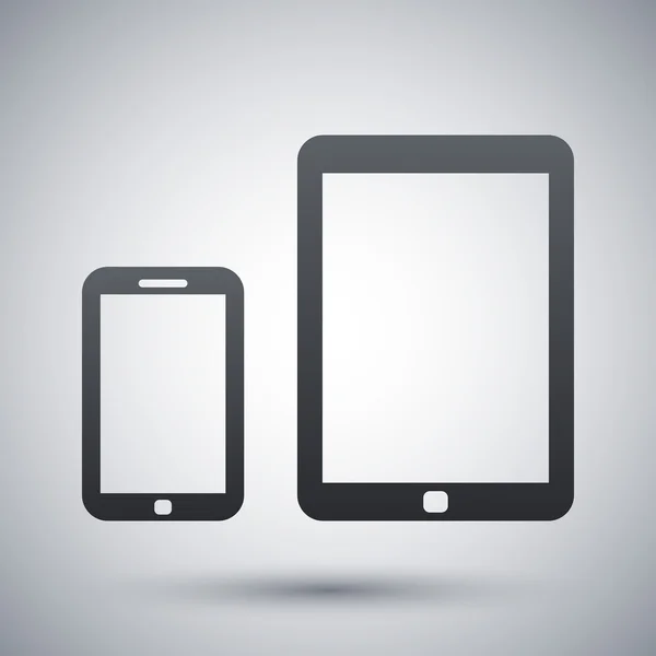 Téléphone intelligent et icône de tablette — Image vectorielle