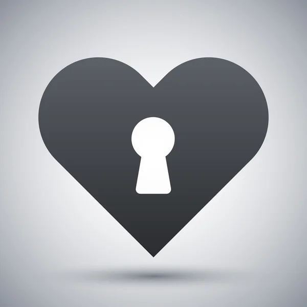 Corazón con icono de cerradura — Vector de stock