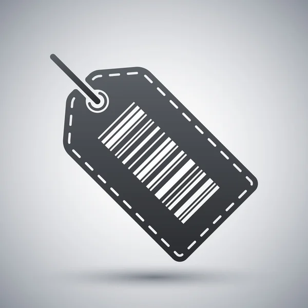 Tag or label icon with barcode — Stock Vector