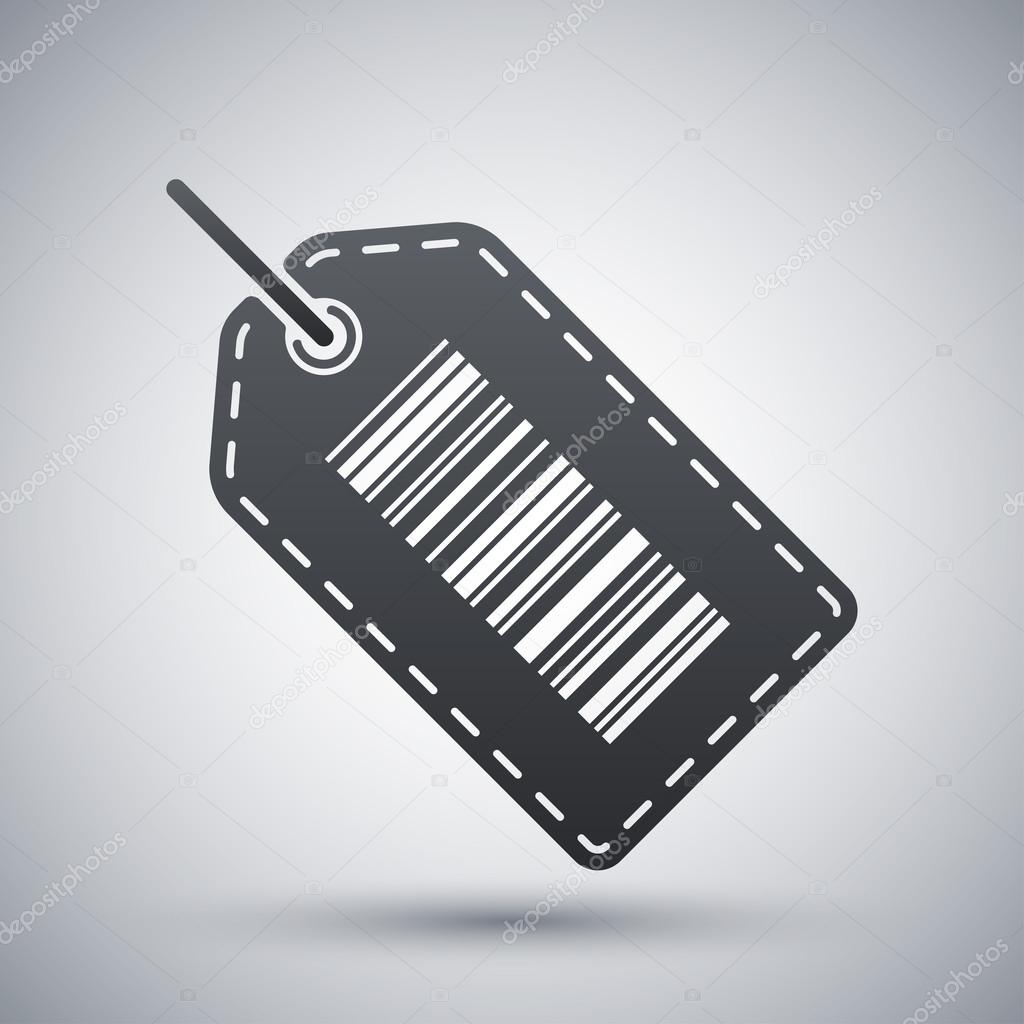 Tag or label icon with barcode