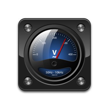 vektör voltmetre simgesi