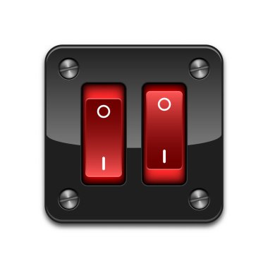 vektör çift güç düğmesi simgesi